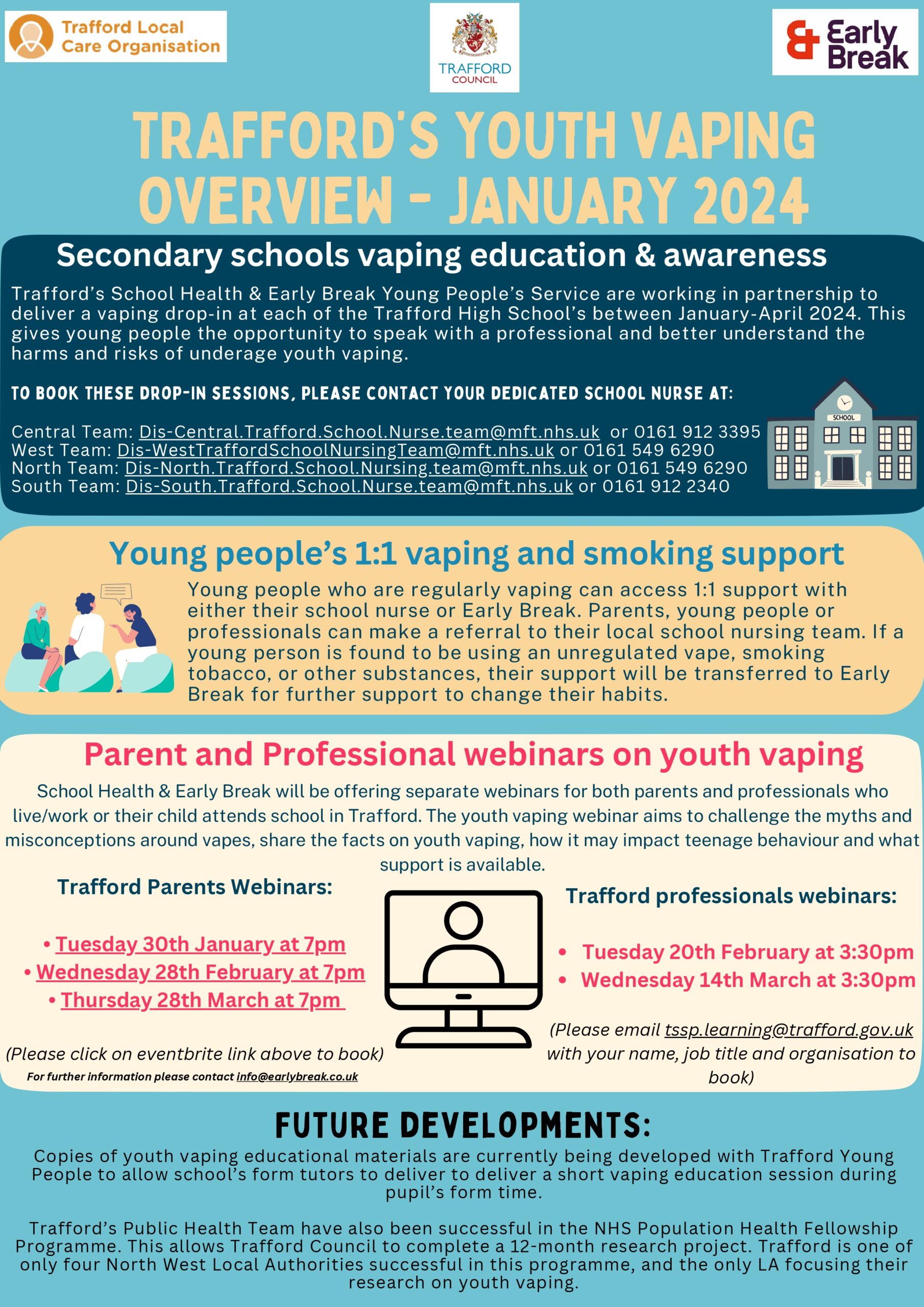 Trafford Youth Vaping poster - January 2024